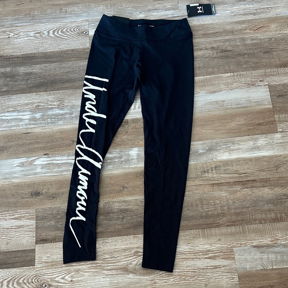 Under Armour Black Leggings with White Logo